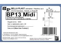 Zdjęcie: Listwa PVC BP13 Midi L250 9/3 biały, dylatacyjna, z siatką i z uszczelką BELLA PLAST