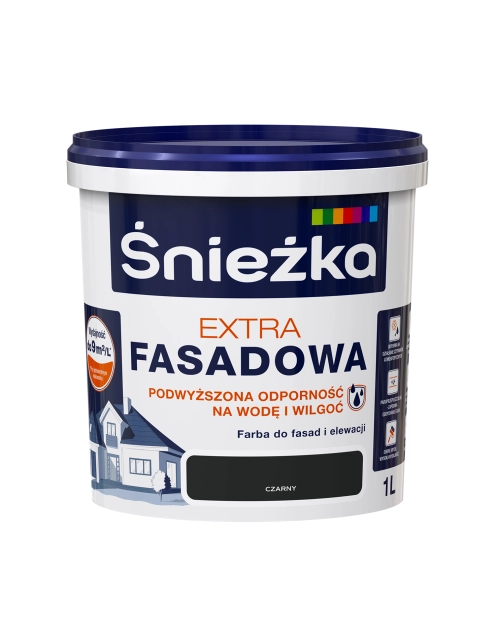 Zdjęcie: Farba Extra Fasadowa Czarny 1L N ŚNIEŻKA