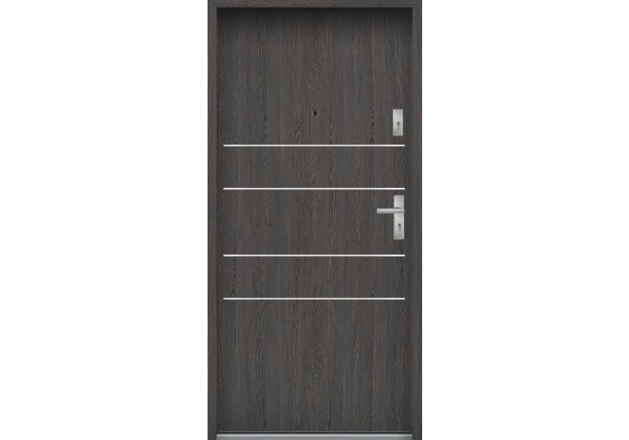 Zdjęcie: Drzwi wejściowe do mieszkań Bastion A-30 Wenge deska 80 cm lewe ODR KR CENTER