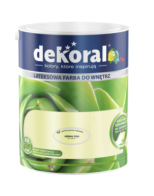 Zdjęcie: Farba do ścian i sufitów Akrylit W miętowy drops 5 L DEKORAL