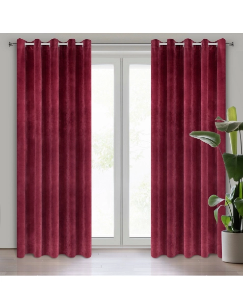 Zdjęcie: Zasłona gotowa Villa 140x250 cm bordowy EUROFIRANY