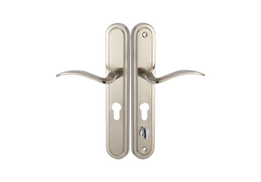 Zdjęcie: Klamka Irma zewnętrzna-lewa na szyldzie długim Yale 68mm KUCHINOX