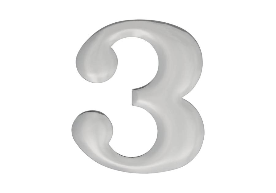 Zdjęcie: Cyfra 3 aluminiowa, chrom 37 mm METRO