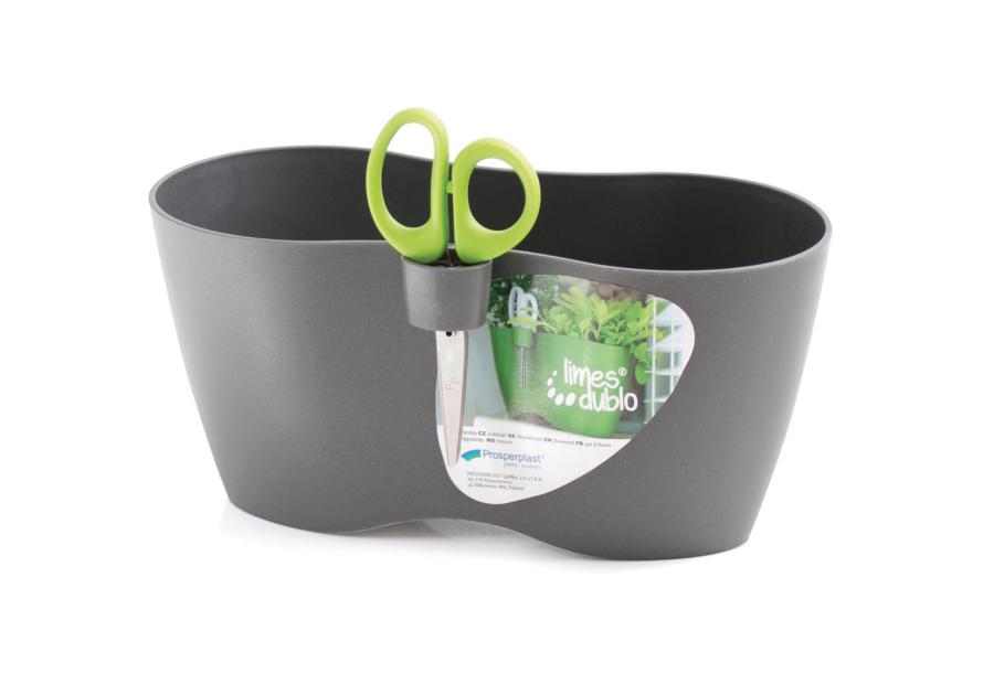 Zdjęcie: Doniczka zioła Limes Dublo grafit PROSPERPLAST
