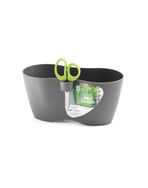 Zdjęcie: Doniczka zioła Limes Dublo grafit PROSPERPLAST