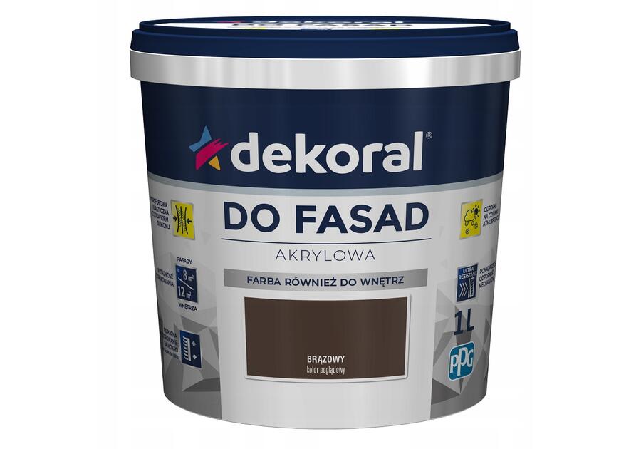 Zdjęcie: Farba fasadowa brązowa 5 L Polinit DEKORAL