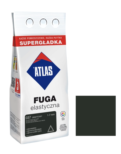 Zdjęcie: Fuga elastyczna kolor 037 grafitowy alubag 2 kg ATLAS