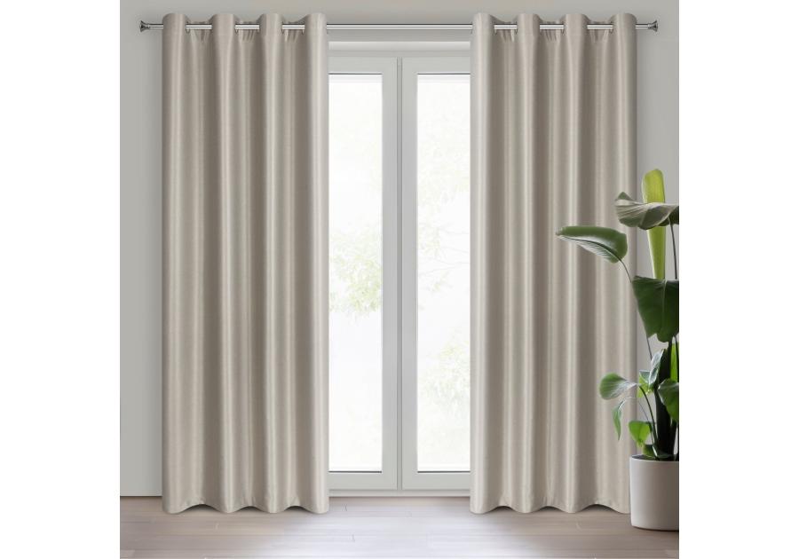 Zdjęcie: Zasłona gotowa Selina 140x250 cm ciemnobeżowy EUROFIRANY