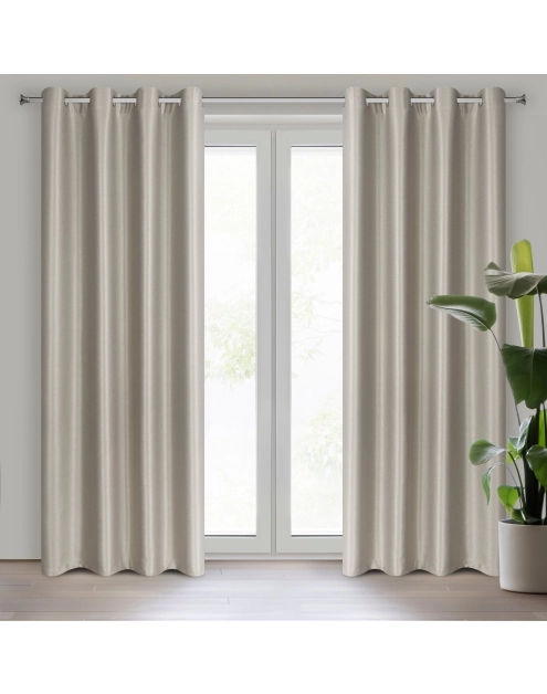 Zdjęcie: Zasłona gotowa Selina 140x250 cm ciemnobeżowy EUROFIRANY
