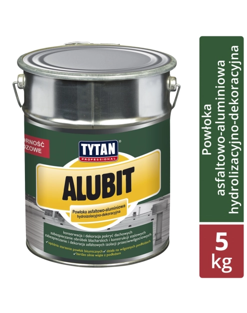 Zdjęcie: Powłoka asfaltowo-aluminiowa hydroizolacyjno-dekoracyjna Alubit 5 kg TYTAN PROFESSIONAL