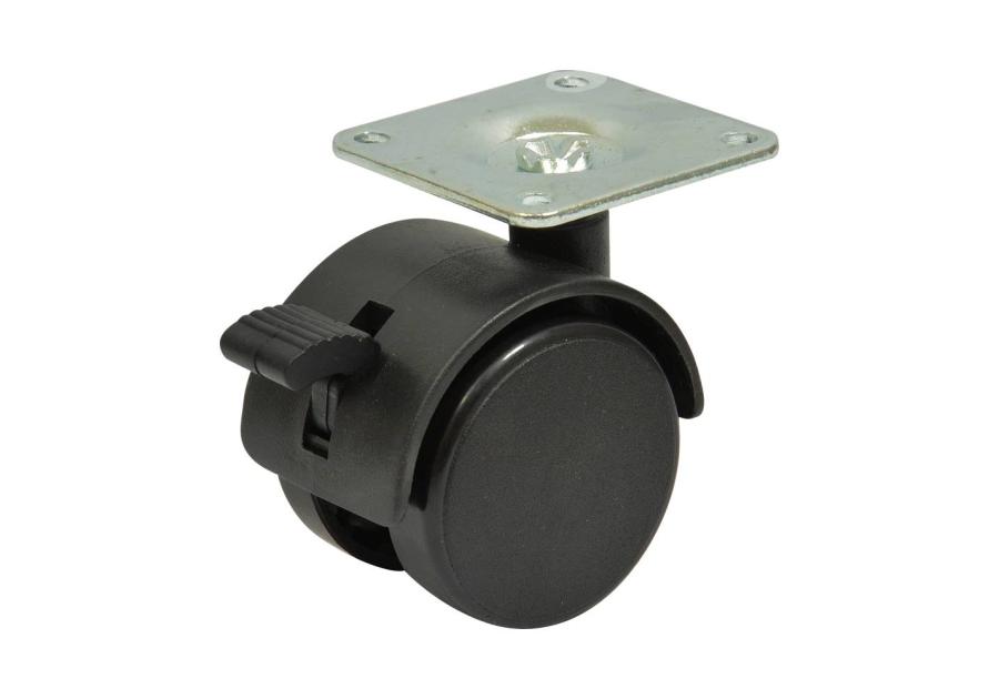 Zdjęcie: Kółko meblowe 40 mm, 25 kg płyta mocująca z hamulcem METRO
