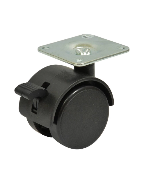 Zdjęcie: Kółko meblowe 40 mm, 25 kg płyta mocująca z hamulcem METRO