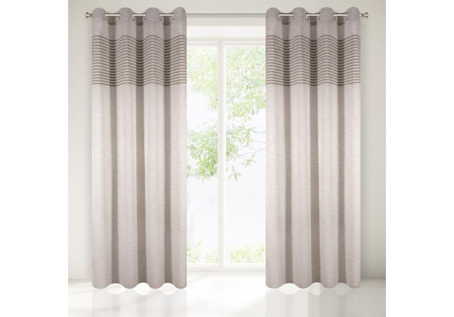 Zdjęcie: Zasłona Venezia 140x250 cm beżowa na przelotkach EUROFIRANY