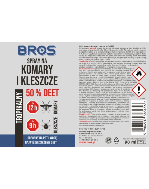 Zdjęcie: Spray na komary i kleszcze 90 ml BROS