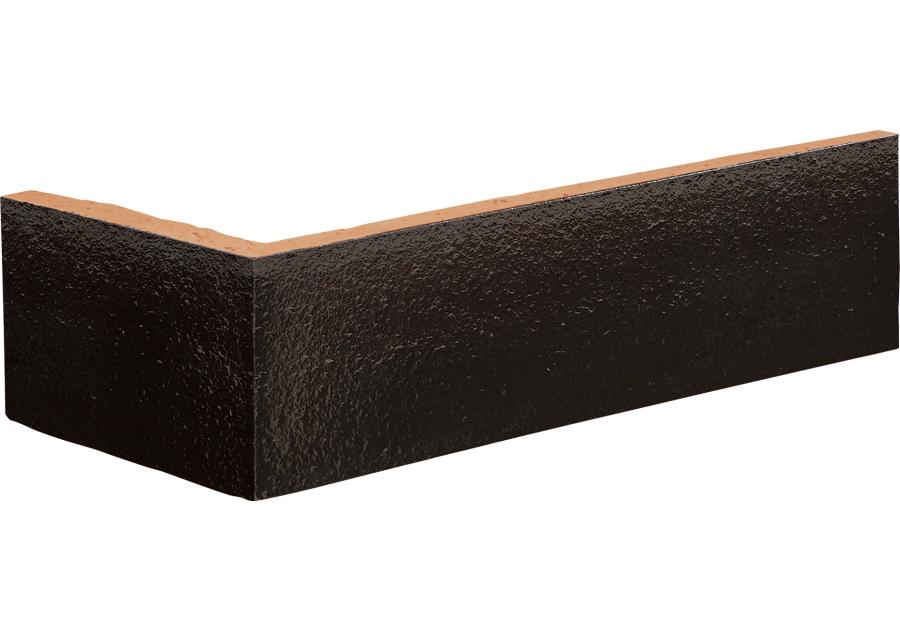 Zdjęcie: Płytka klinkierowa kątowa 120/250x65x10 mm onyksowa czerń gatunek I KING KLINKER