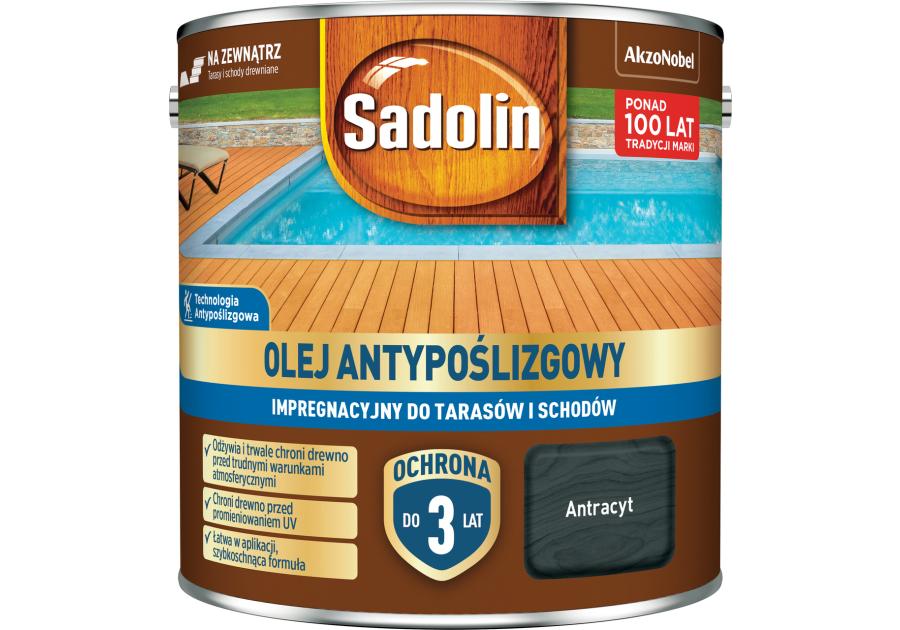 Zdjęcie: Olej antypoślizgowy impregnacyjny Antracyt 2,5L SADOLIN