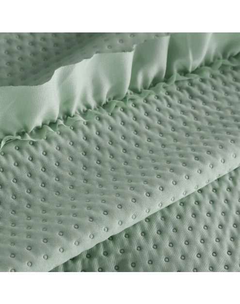 Zdjęcie: Narzuta z falbanką 220x240 cm szałwia EUROFIRANY