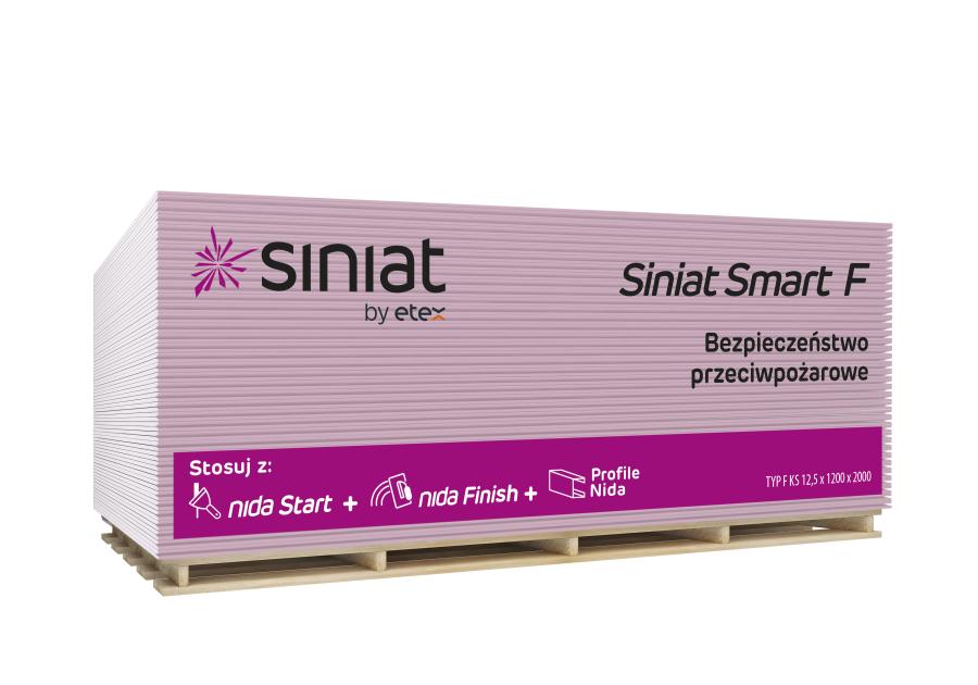 Zdjęcie: Płyta g-k 12,5x1200x2000 mm Siniat Smart F, GKF SINIAT