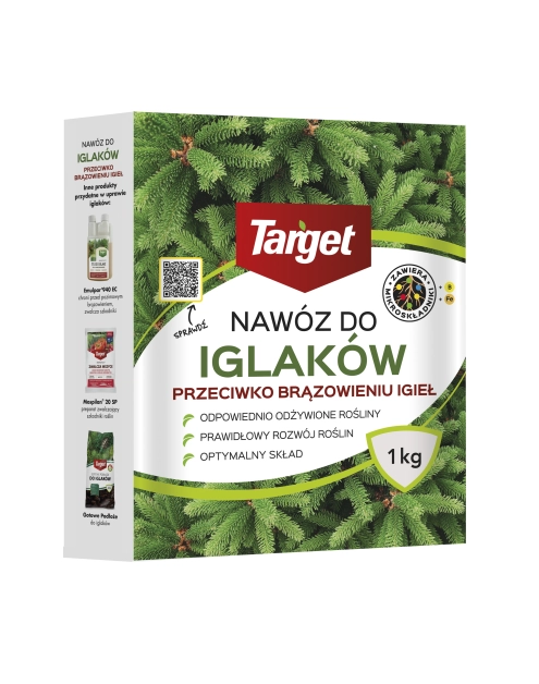 Zdjęcie: Nawóz granulowany do iglaków przeciw brązowieniu igieł z mikroskładnikami 1 kg TARGET