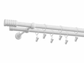 Karnisz podwójny 19/19 mm Porto 200 cm biały GARDINIA