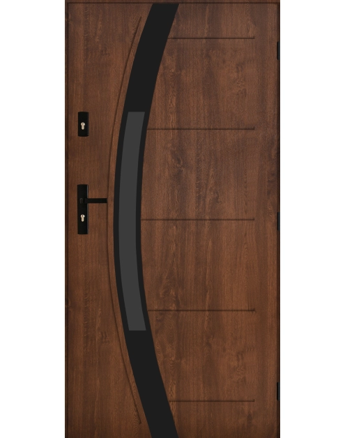 Zdjęcie: Drzwi zewnętrzne amazonka orzech 80p komplet PANTOR