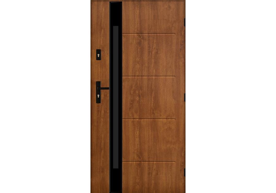 Zdjęcie: Drzwi zewnętrzne andromeda złoty dąb 90p komplet PANTOR