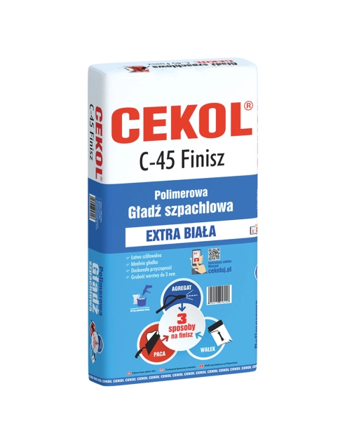 Zdjęcie: Gładź szpachlowa Finisz C-45, 5 kg biała CEKOL