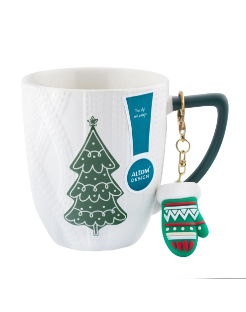 Zdjęcie: Kubek baryłka choinka 440 ml Winter wool z brelokiem ALTOM DESIGN