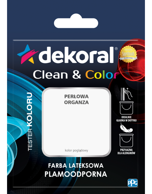 Zdjęcie: Tester farby Clean&Color perłowa organza 0,04 L DEKORAL