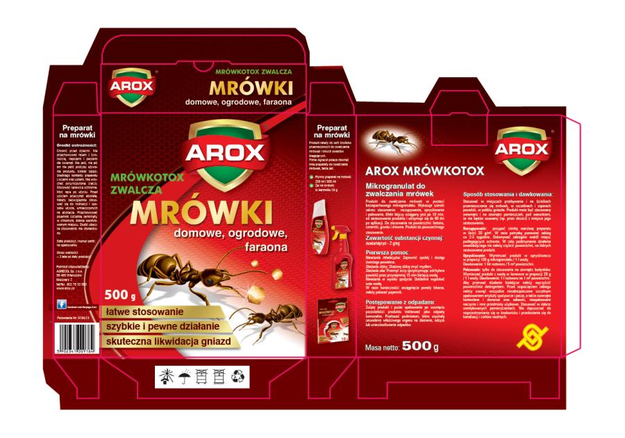 Zdjęcie: Preparat na mrówki Mrówkotox Arox 0,5 kg AGRECOL