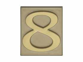 Cyfra 8 PCV samoprzylepna 4x4,7 cm oliwka DOMINO
