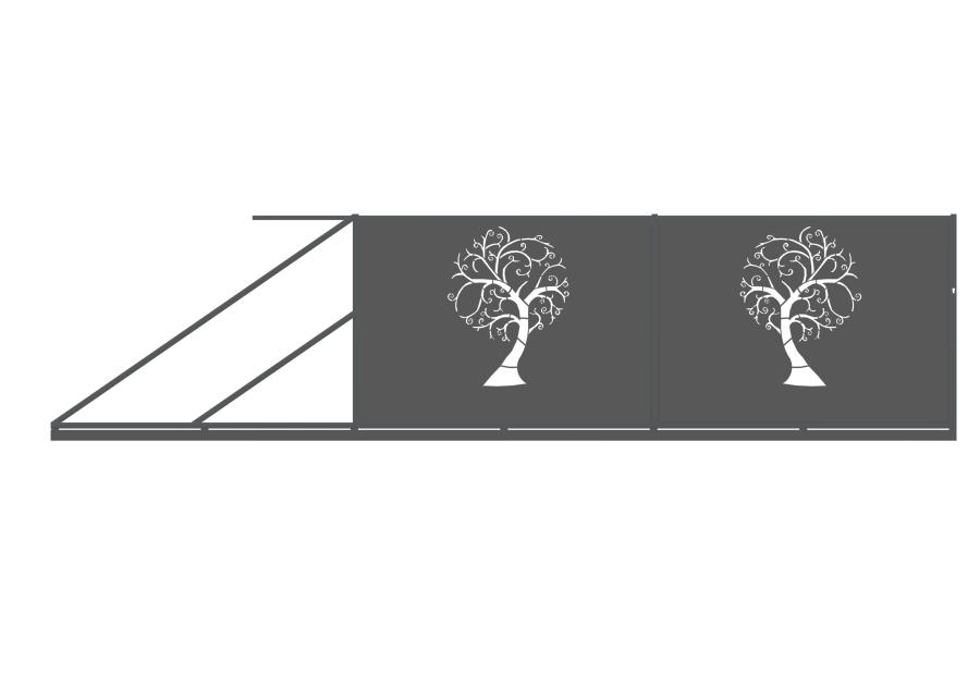 Zdjęcie: Brama przesuwna Nela 4,00 m, 1,50 m, stal ocynk+RAL7016 struktura lewa POLBRAM