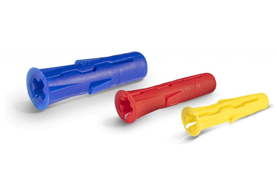 Zdjęcie: Zestaw kołków uniwersalnych UNO 5x24 mm 6x28 mm 8x32 mm z wkrętami i hakami 144 elementy RAWLPLUG