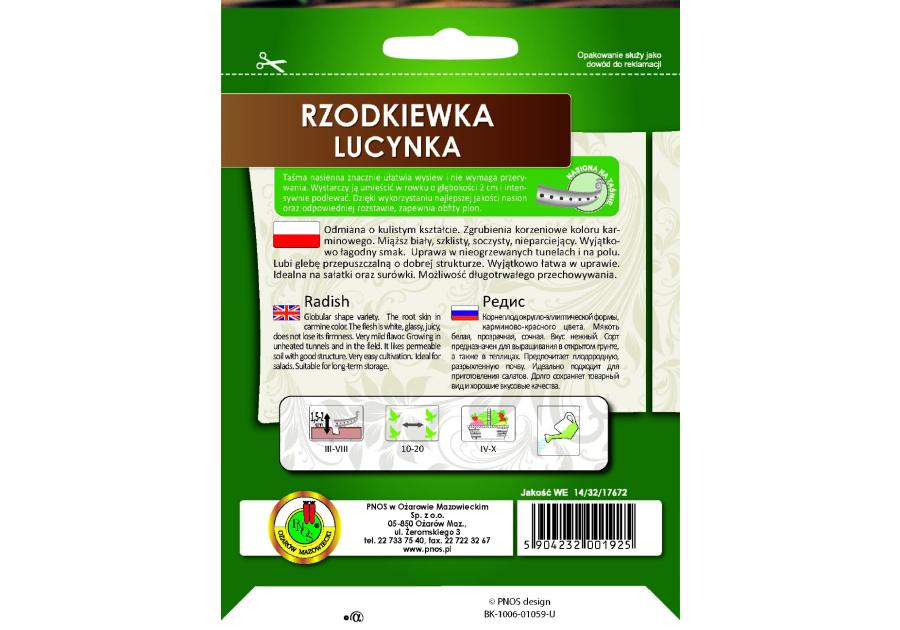 Zdjęcie: Rzodkiewka Lucynka 6 m PNOS