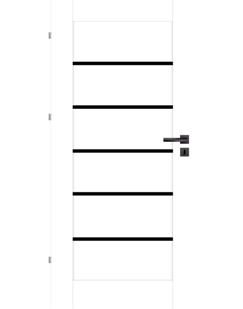Zdjęcie: Drzwi wewnętrzne Seres 80L biały czarna szyba, pokój NAWADOOR