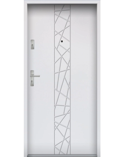 Zdjęcie: Drzwi wejściowe do mieszkań Bastion N-53 Biały 90 cm prawe OSP KR CENTER