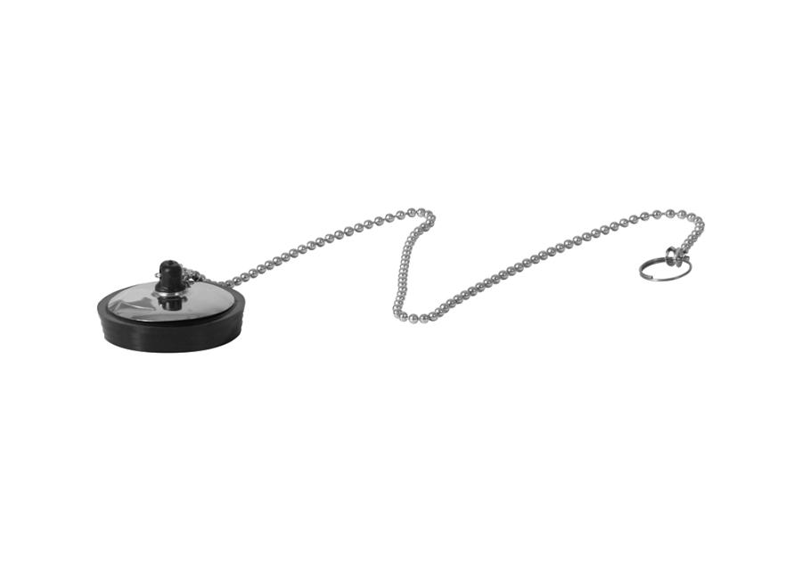 Zdjęcie: Korek syfonu umywalki 47 mm z łańcuszkiem i grzybkiem chrom TYCNER
