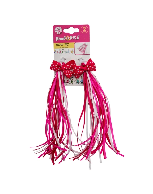 Zdjęcie: Serpentyny Bow tie różowo białe z satynowymi kokardami BIMBO BIKE