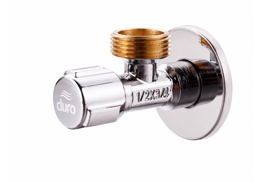 Zdjęcie: Zawór kątowy grzybkowy Zuno 1/2"x3/4" DURO