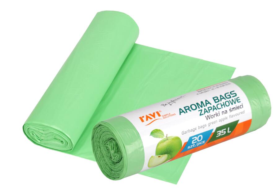 Zdjęcie: Worki na śmieci Aroma Bags zielone jabłuszko 35 L - 20 szt. SIMPLE SOLUTIONS