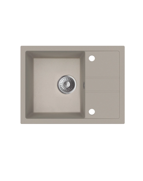 Zdjęcie: Zlewozmywak granitowy Bravo New 1-komorowy piaskowy, z krótkim ociekaczem, 58x44x19,5 cm MILÓ