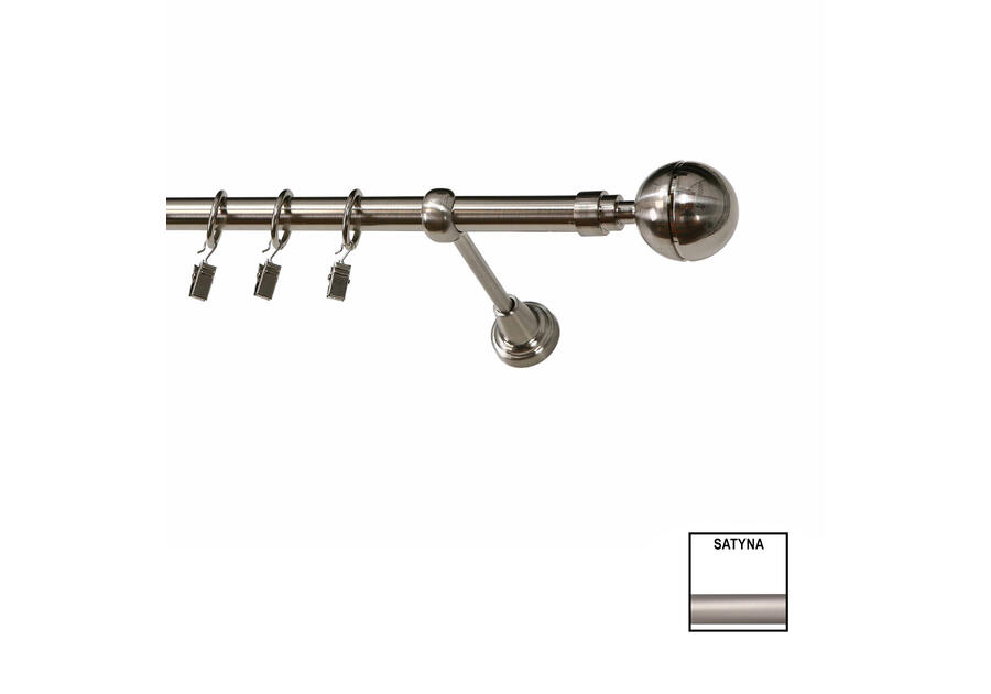 Zdjęcie: Karnisz podwójny Zeus fi 19 mm - 480 cm kula satyna KARWEL