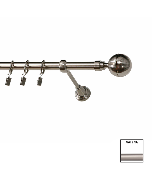 Zdjęcie: Karnisz podwójny Zeus fi 19 mm - 480 cm kula satyna KARWEL