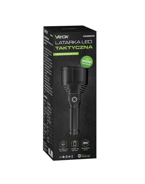 Zdjęcie: Latarka taktyczna Professional XHP9090 3000 lm short Pro Series VA0044 VAYOX