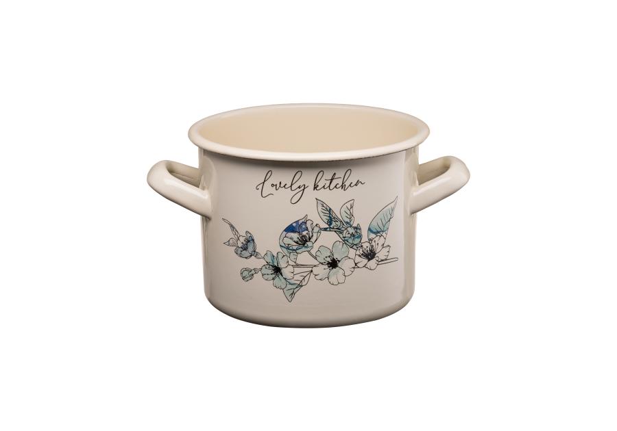 Zdjęcie: Garnek emaliowany z kalką Flores 14 cm/1,5 L  wzór 2 GALICJA