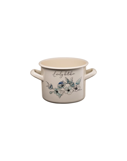 Zdjęcie: Garnek emaliowany z kalką Flores 14 cm/1,5 L  wzór 2 GALICJA