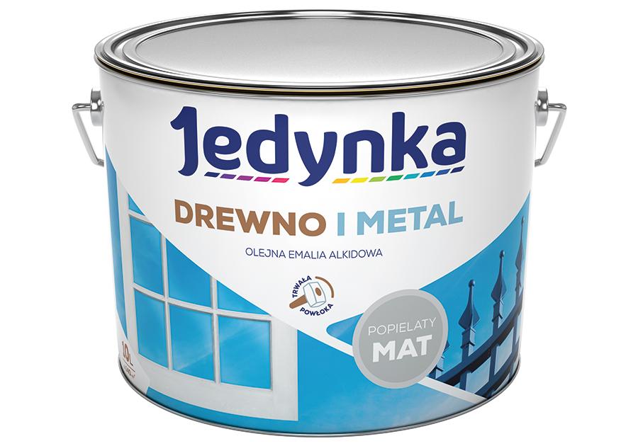 Zdjęcie: Emalia olejno-alkidowa drewno i metal popielaty 10 L mat JEDYNKA