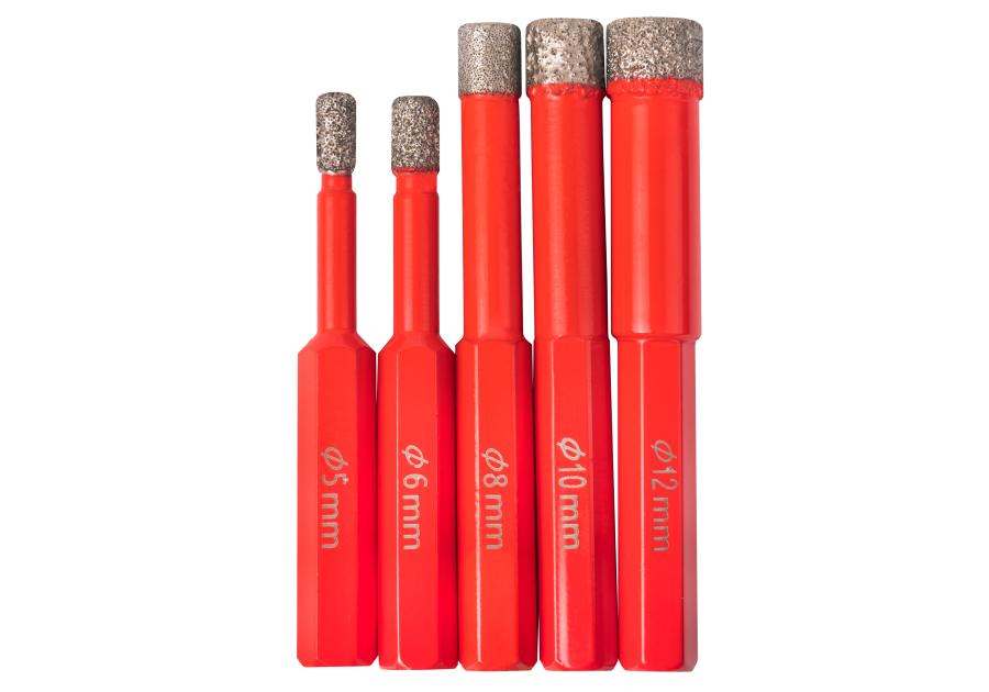 Zdjęcie: Zestaw otwornic diamentowych HEX 5,6,8,10,12 mm max 3200 obr/min 5 elementów MODECO EXPERT