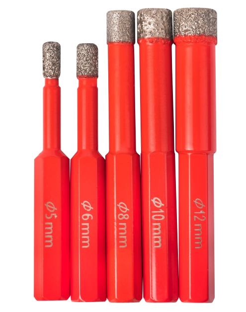 Zdjęcie: Zestaw otwornic diamentowych HEX 5,6,8,10,12 mm max 3200 obr/min 5 elementów MODECO EXPERT