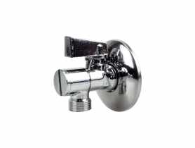 Zawór kulowy kątowy 1/2x3/8 z filtrem z metalowym pokrętłem TYCNER